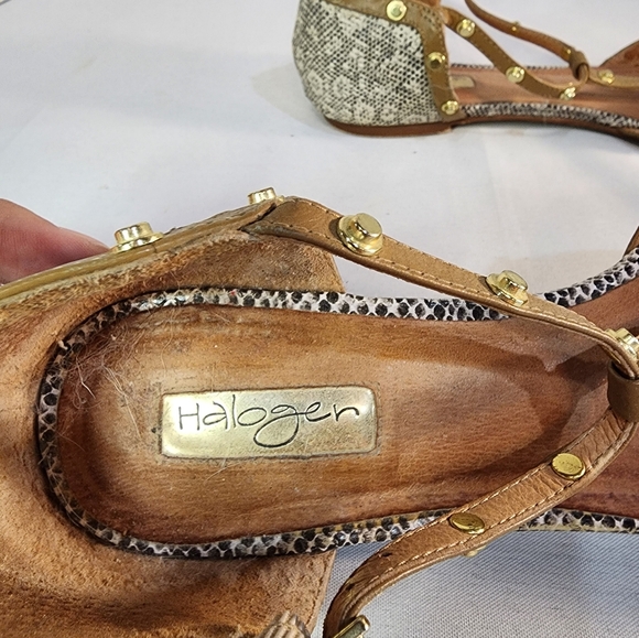 Halogen Haolson Lea Natural Snake Skin Print Leather Flats Women's Size 11 - Picture 6 of 8